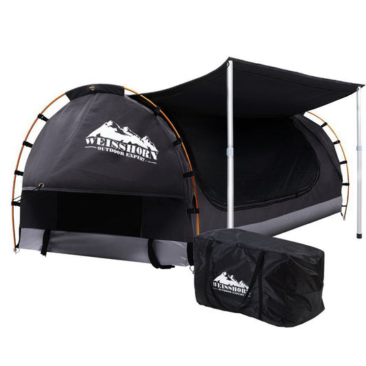 Weisshorn Double Swag Camping Canvas Free Standing Dome Tent - Dark Grey