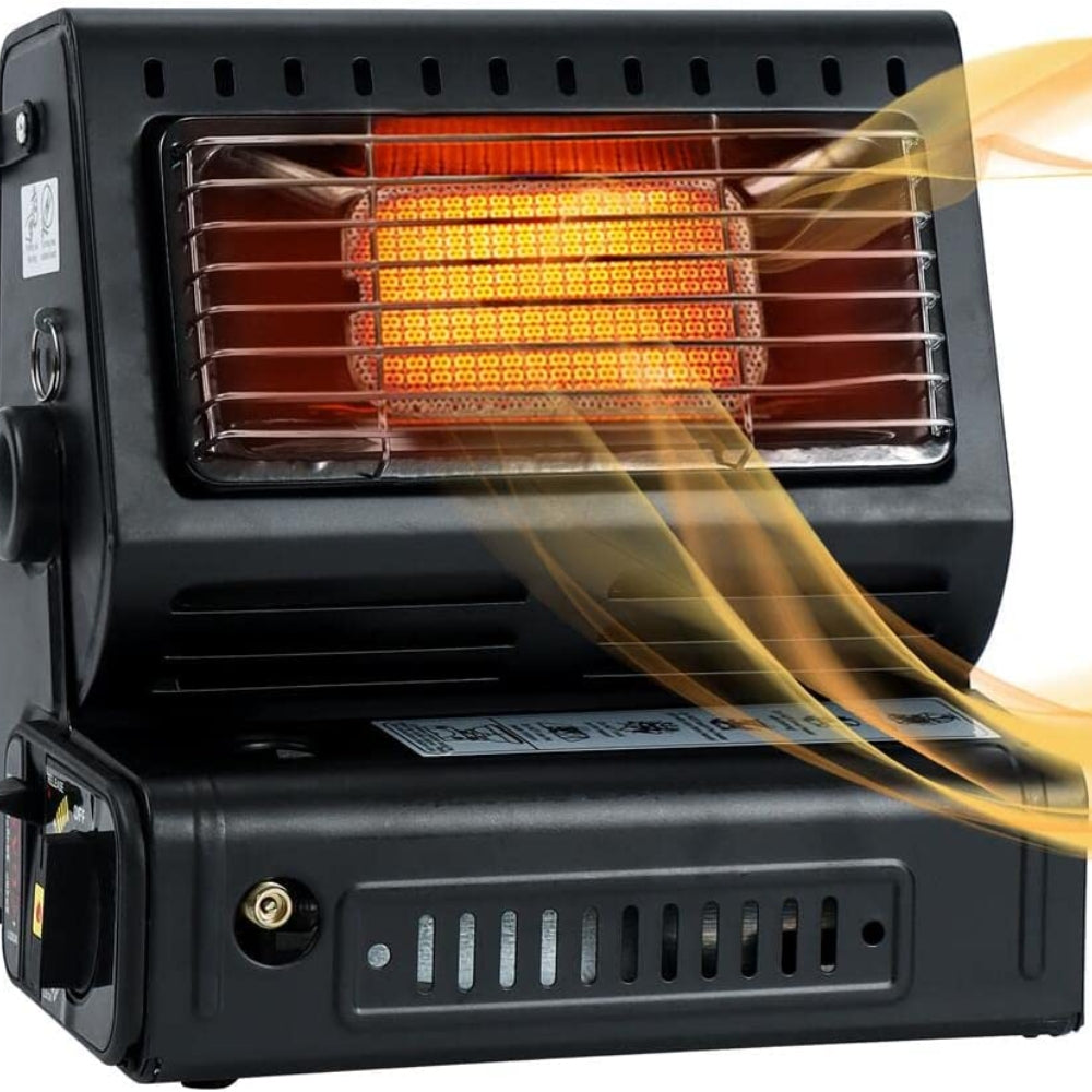 Portable Butane Gas Heater Camping Outdoor Hiking Camper Survival Black