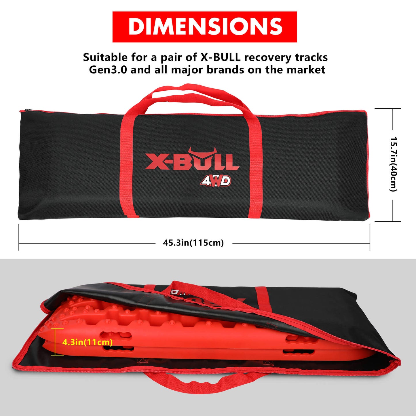 X-BULL Recovery tracks Carry Bag 4x4 Bag Black