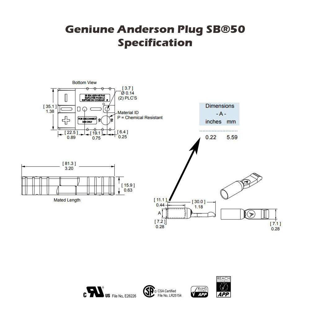 10 x Genuine Anderson Plug connector 50AMP Caravan Trailer Solar 6AWG SB50