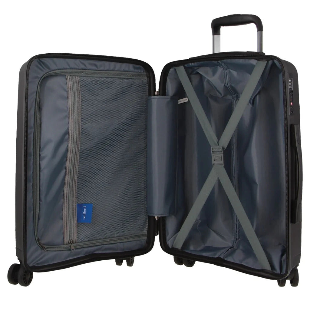 Milleni Hardshell Cabin Luggage Bag Travel Carry On Suitcase 54cm (39L) - Black